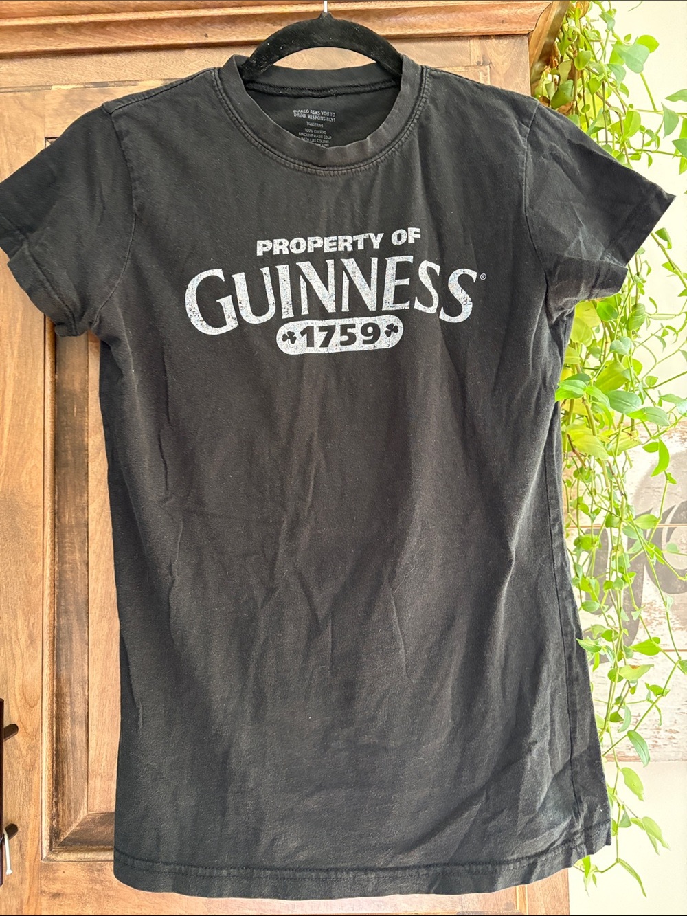Guinness Black Short Sleeve Tee with White Logo